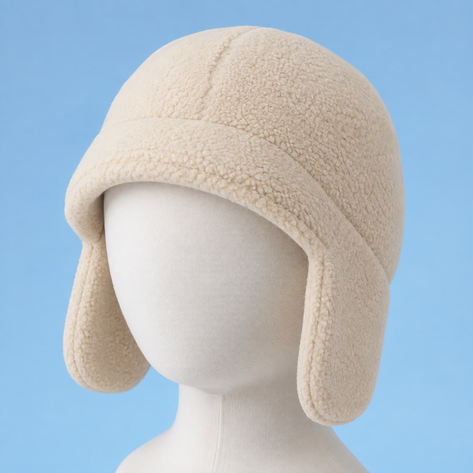 Deep sky fleece cap with a turned-back band
